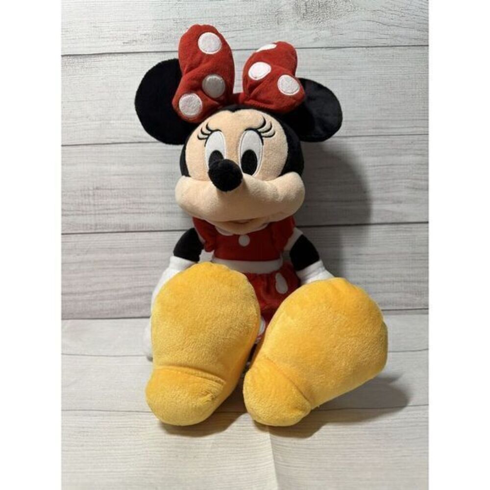 Disney Store Minnie Mouse 20" Plush Red Polka Dot Dress Toy Doll Walt Disney‎